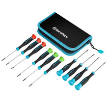DURATECH Mini Screwdriver Set  10 PCS Magnetic Precision Screwdriver Set with Pouch  Phillips  Slotted  and Torx Star  CrV Stee