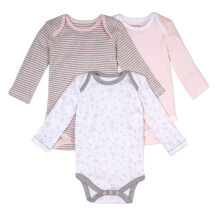 Burt's Bees Baby unisex Body dziecięce 3-pak Długi i krótki rękaw Jednoczęściowe Body 100% bawełny organicznej Dusty Dandelions 3 miesiące US