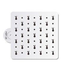 (Black 2, One size) Reusable Easter Eggs Bunny Printing Cake Stencil Template Decoration Mold Tools