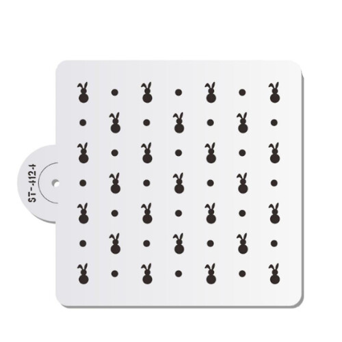 (Black 2, One size) Reusable Easter Eggs Bunny Printing Cake Stencil Template Decoration Mold Tools