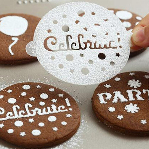 (Style 2, One size) Reusable Easter Cake Stencil Templates Decoration Easter Eggs Cookies Baking Painting Mold Tools 1