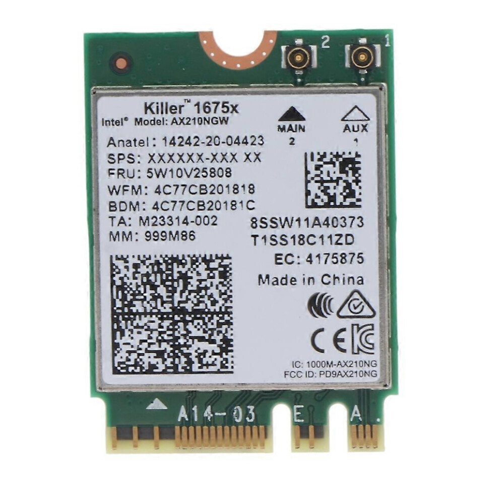 (As Show, One Size) Killer 1675X Ac Triband 2.4Gbps Wi-Fi 6E Wireless Ax210 Wifi Card Ax210ngw 5022093315712