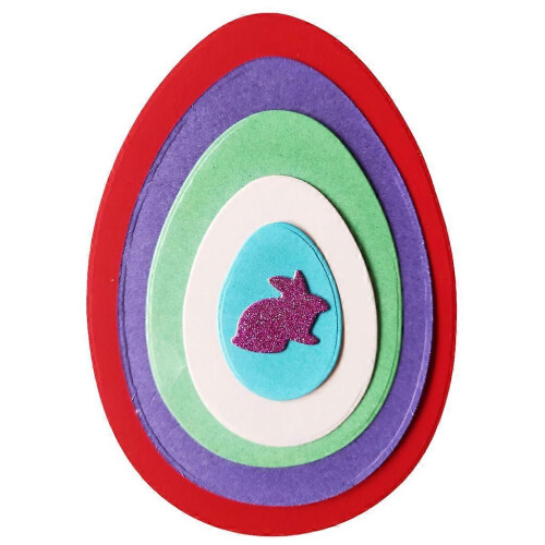 (As show, One size) Carbon Steel Easter Eggs Rabbit Cutting Dies Set Embossing Stencil Templates Mol 1