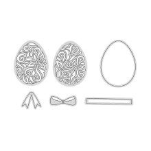 (As show, One size) Microcarving Easter Egg Metal Cutting Dies Stencil Scrapbooking DIY Album Stamp