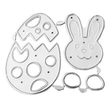 (As show, One size) Easter Bunny Metal Cutting Dies Stencil Scrapbooking DIY Album Stamp Paper Card Embossing Decoration Craft