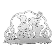 (As show, One size) Cartoon Easter Bunny Cutting Dies for DIY Card Making Journaling Decorations