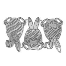 (As show, One size) Easter Egg Bunny Metal Cutting Dies Stencil DIY Scrapbooking Album Paper Card Template Mold Embossing Craft