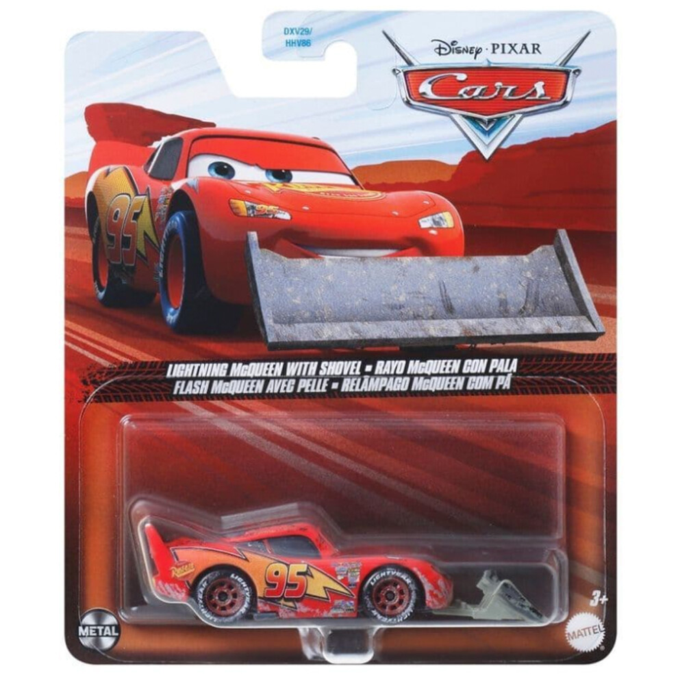 Mattel Disney Pixar Cars: Lightning Mcqueen W/Shovel Diecast Car Fnv21
