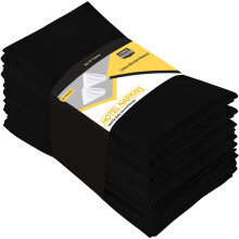 Utopia Kitchen Zwarte stoffen servetten [12 stuks 18x18 inch] Katoenmix Wasbare en herbruikbare tafelservetten voor hotellunch Restaurant Bruiloften