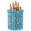 Multicolor Hollow Rose Flower Pattern Pen Pencil Pot Holder Container Storage Box(blue) 10