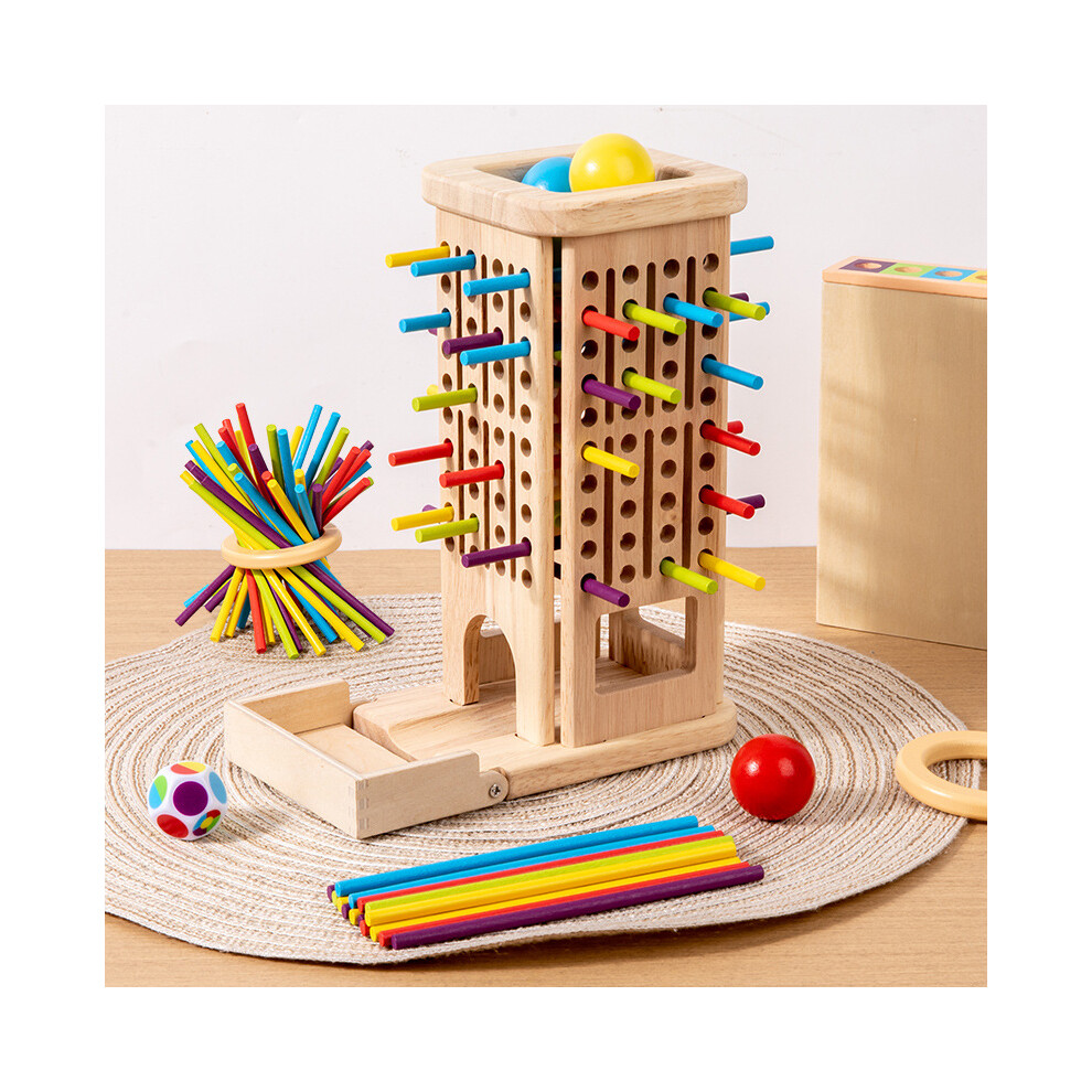 (Large Three In One) Square Wooden Stick Children Puzzle Early Education Toy Cognition For Color