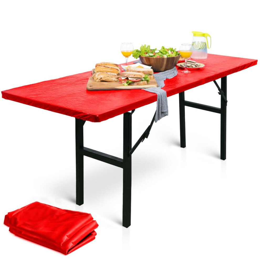 Linpro 2Pk Tovaglie Di Plastica Usa E Getta Per Feste Da 6 Piedi Tovaglie Da Picnic Con Elastico Tovaglia Da Campeggio Tovaglia Elastica Tovaglia-image