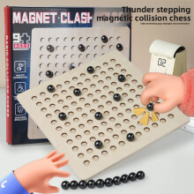 (Magnetic Clash) Checkers And Wooden Clash Induction Chess Kids Puzzle Toy For Learning Children