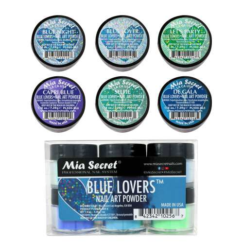 Συλλογή 6PC Mia Secret Ακρυλικό Νail Art Powder (ΜΠΛΕ ΕΡΩΤΕΣ)
