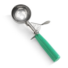 Ny Star Foodservice 34806 Kommerciel kvalitet tommelfinger Press Food Disher/Ice Cream Scoop 18/8 Rustfrit stål 3,25 oz Størrelse 12 Grøn