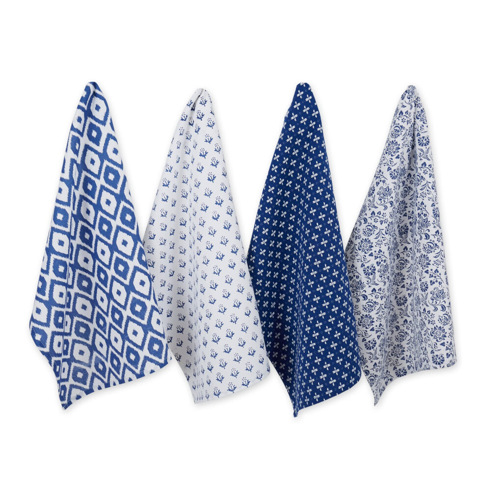 Ensemble de torchons de cuisine et de table DII Tunisia Blue Market 18x28 Blue Market, lot de 4