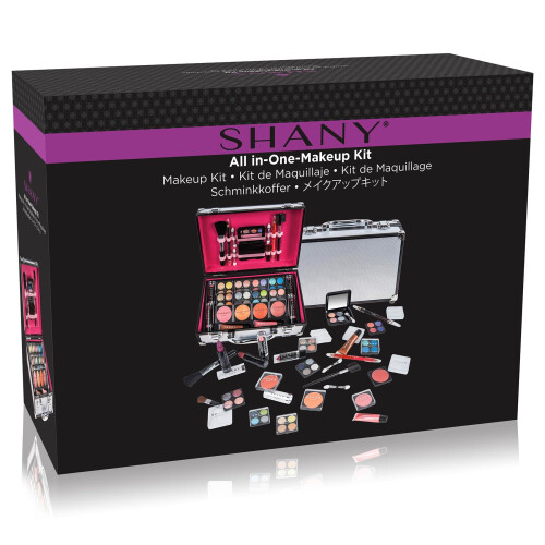 SHANY Makeup Train Case με Σετ Μακιγιάζ, Πινέλα, Κραγιόν, Σκιές Ματιών & Άλλα 1