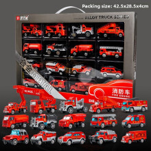 (Fire Truck Large Pack) Toy Alloy Children Airplane Fire Truck Armored Car Engineering Model Set Vehicle