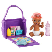 Barbie Skipper Babysitters Inc. Bambola & Accessori, Set Pappa e Bagnetto con Bambola che Cambia Colore