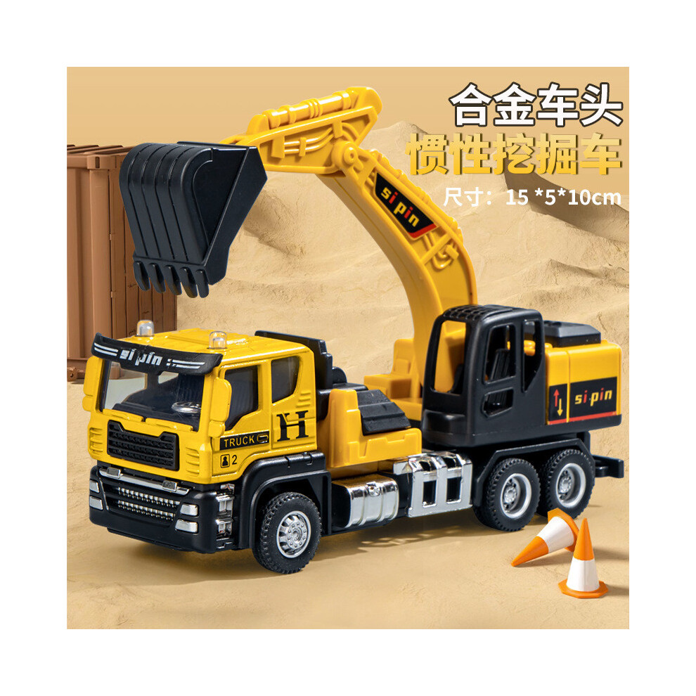 (Alloy Excavator) Crane Inertial Alloy Dump Truck Excavator Engineering Vehicle Model Children Toy