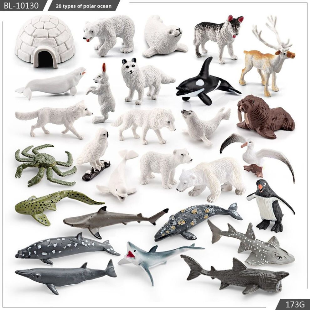 (StyleD) Simulated Penguin Deer Polar Bear Beluga Whale Wild Polar Animal Ocean Model