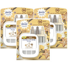 3 x Febreze 3Volution Plugin Starter Unit/Kit & 20ml Refill - Vanilla Cookie