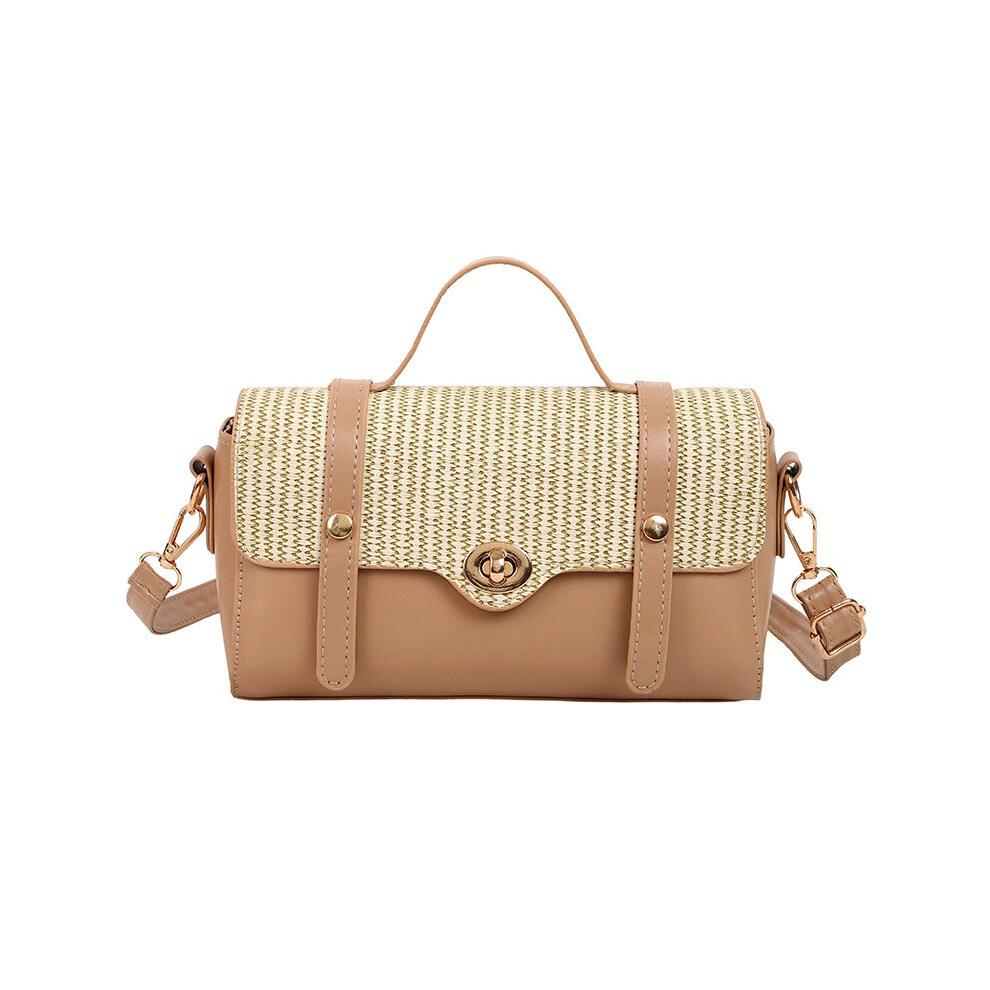 (Khaki) Single Pattern Striped Shoulder Crossbody Square Bags Fashion Gifts Handbag-image-OPC-PHPGHBV-NEW