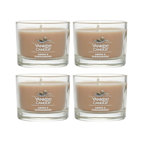 Yankee Candle Yankee Candle Mini Κερί Votive, Άμμπερ & Σανταλόξυλο, Φυσικό Κερί Σόγιας 1.3 OZ