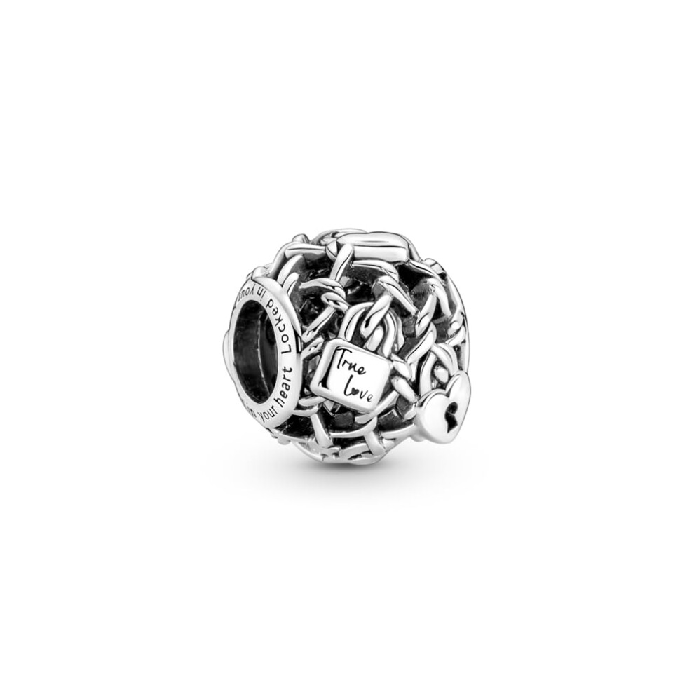 Pandora Ciondolo Moments In Argento Sterling Con Lucchetto E Recinzione-image