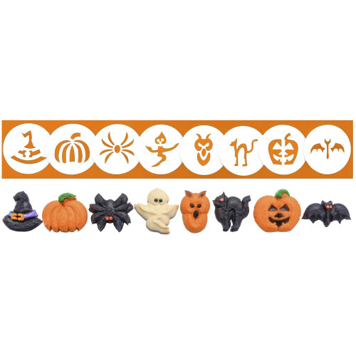 Σετ 8 Δίσκων Χα Halloween για Πιέσεις Μπισκότων
