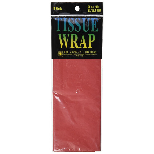 Cindus Tissue Wrap 20 x 20-tommer Flame Red 10/Pkg