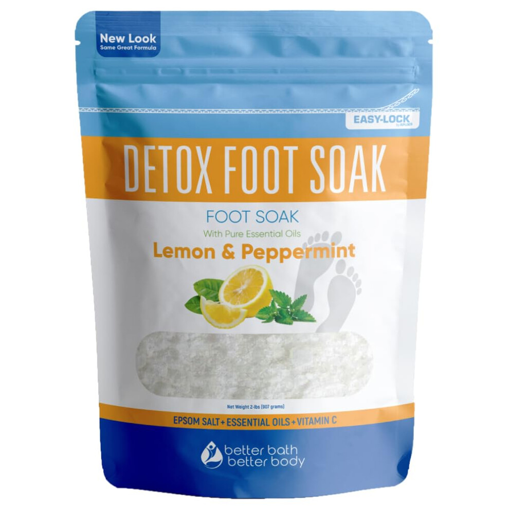 Bï¿½Ttre Bad Bï¿½Ttre B Detox Foot Soak (2 Lbs) Epsom Salt Foot Soak With Lemon & Peppermint Essential Oils