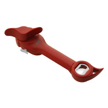 Kuhn Rikon Auto Safety Master Opener voor blikjes, flessen en potten 9 x 7,5 cm rood