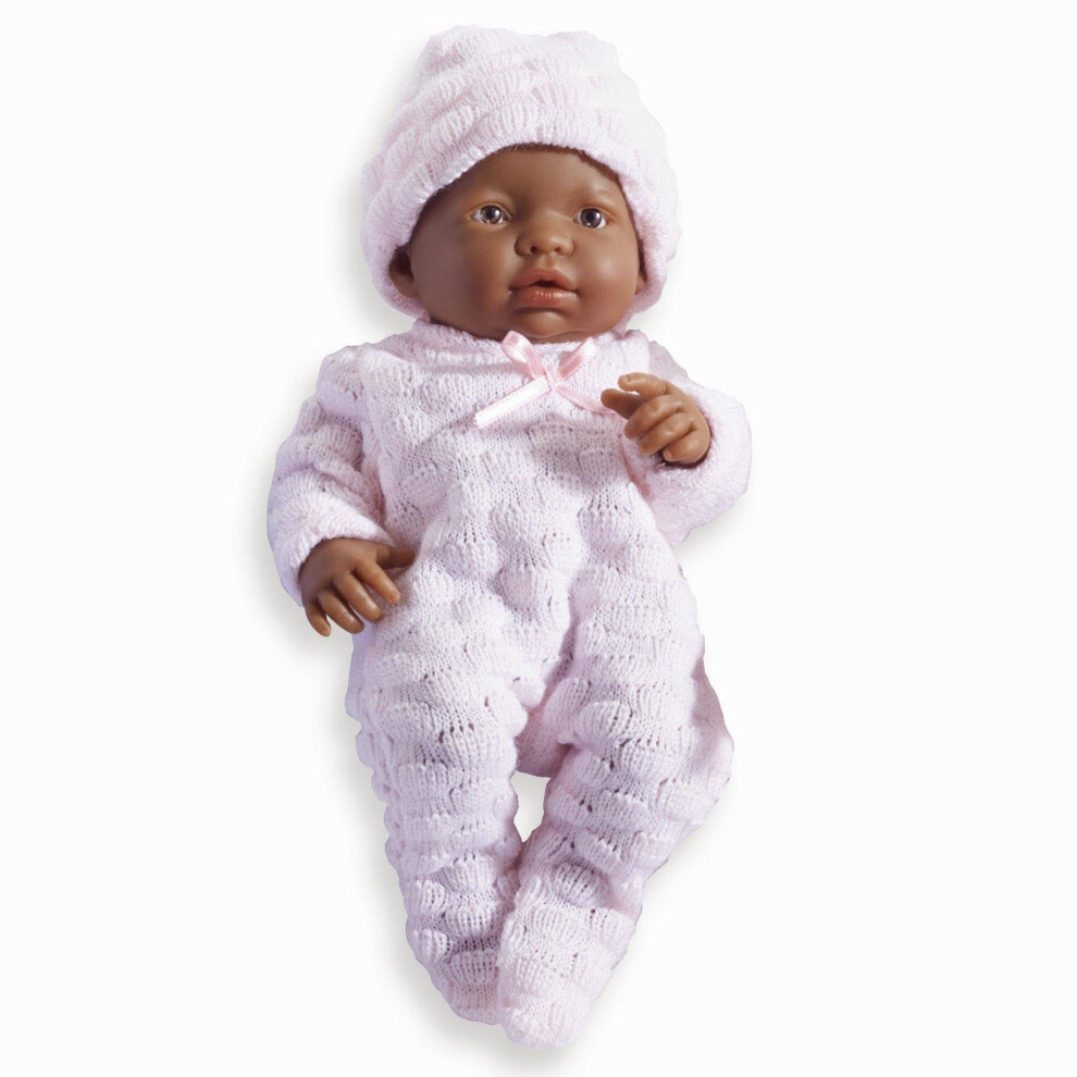 Photos - Doll JC Toys Mini La Newborn African American | Anatomically Correct Real Girl Baby  | 9.5"" All-Vinyl | Includes Pink Outfit 