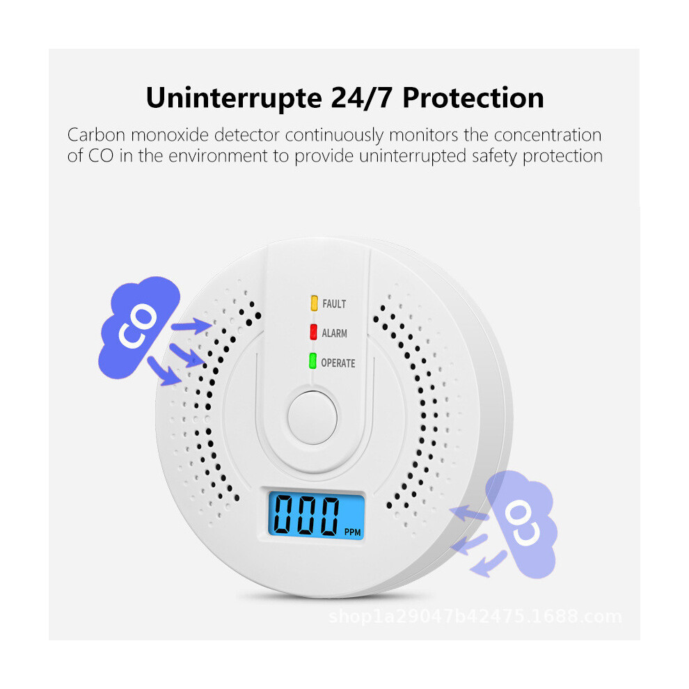 Carbon Detector Monoxide Co Sensor Alarm Monitor Home Portable Travel Safety