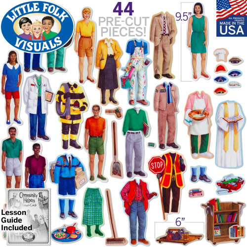 Little Folk Visuals Μικροί Βοηθοί Κοινότητας Προκομμένοι Φιγούρες, Σετ 44 Τεμαχίων 1