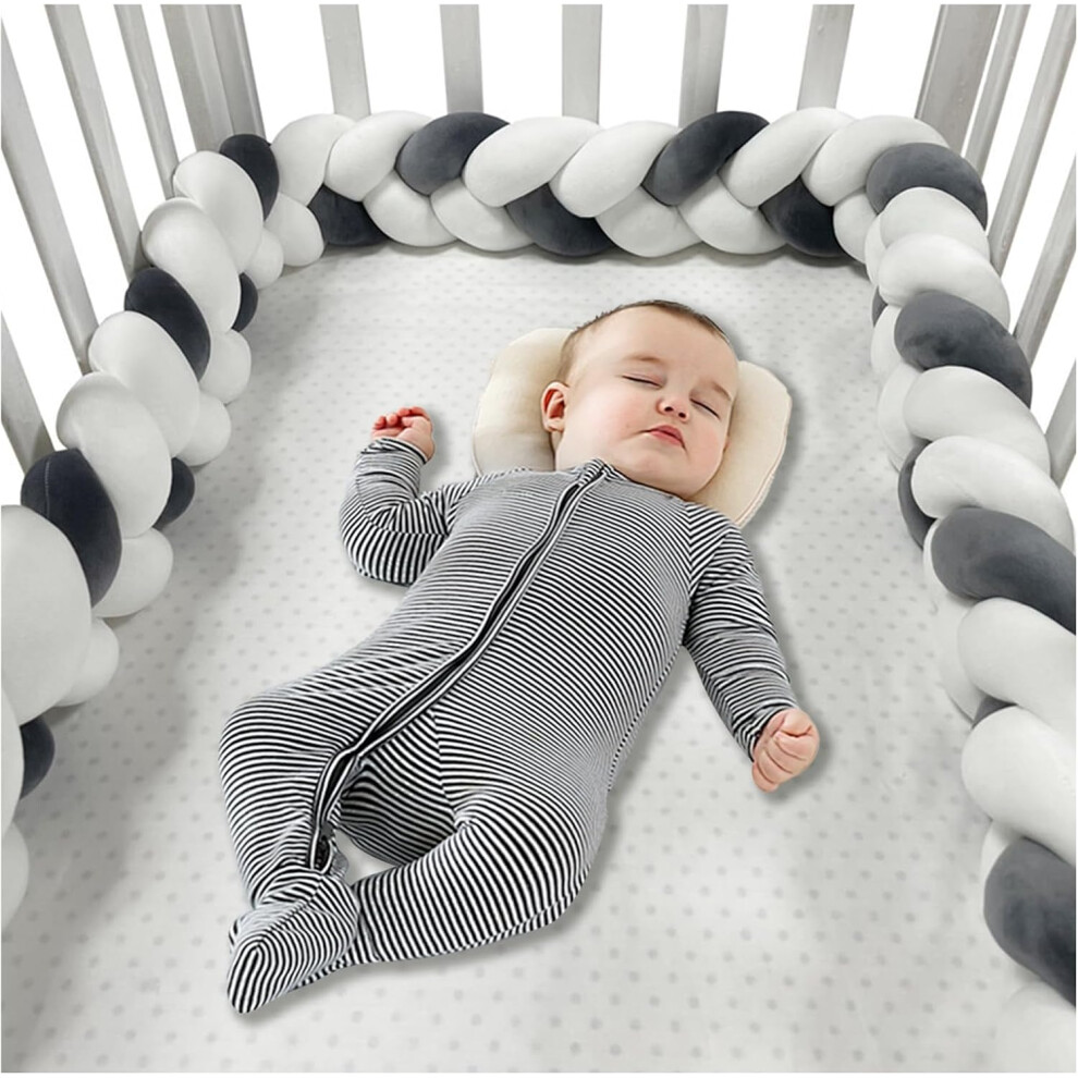 (150cm, 3 Shares B) Bed Bumper Knotted, Knot Cushion, Braided Cot Bumper, Baby Cot Bumpers Braided, Extra Soft Knot Pillow Braided Pillows for Room De
