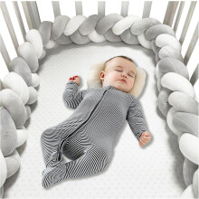 (150cm, 3 Shares D) Bed Bumper Knotted, Knot Cushion, Braided Cot Bumper, Baby Cot Bumpers Braided, Extra Soft Knot Pillow Braided Pillows for Room Decor