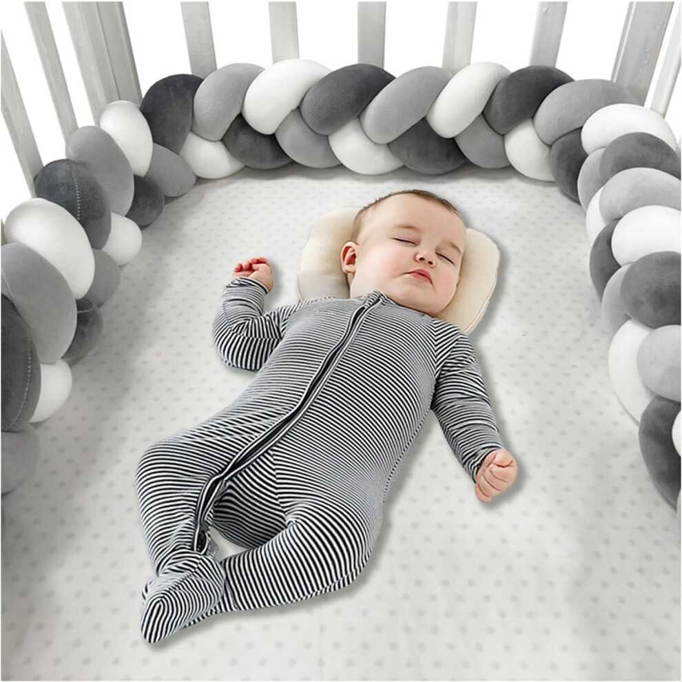 (150cm, 3 Shares I) Bed Bumper Knotted, Knot Cushion, Braided Cot Bumper, Baby Cot Bumpers Braided, Extra Soft Knot Pillow Braided Pillows for Room De