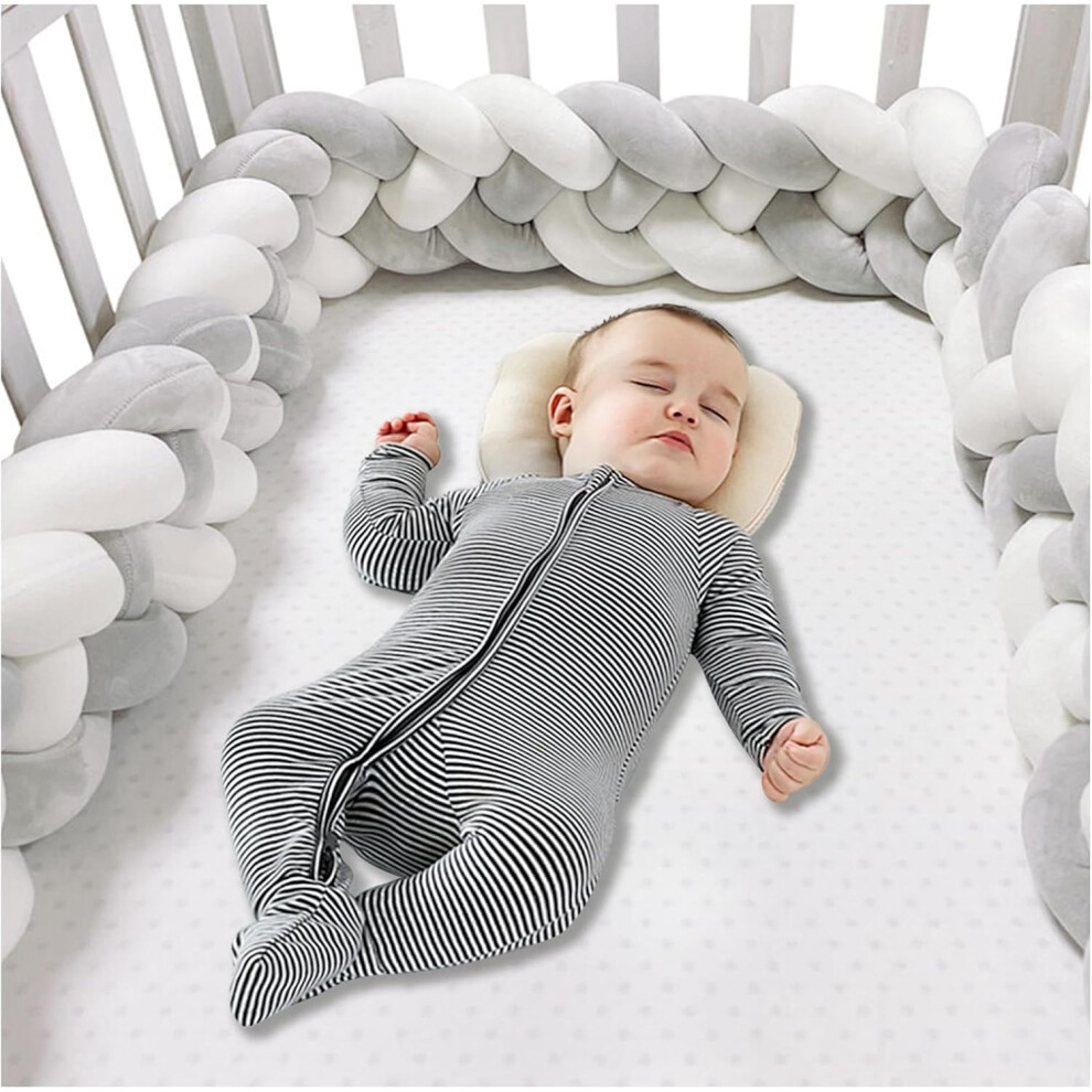 (150cm, 4 Shares D) Bed Bumper Knotted, Knot Cushion, Braided Cot Bumper, Baby Cot Bumpers Braided, Extra Soft Knot Pillow Braided Pillows for Room De