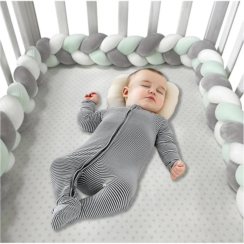 (200cm, 3 Shares E) Bed Bumper Knotted, Knot Cushion, Braided Cot Bumper, Baby Cot Bumpers Braided, Extra Soft Knot Pillow Braided Pillows for Room De