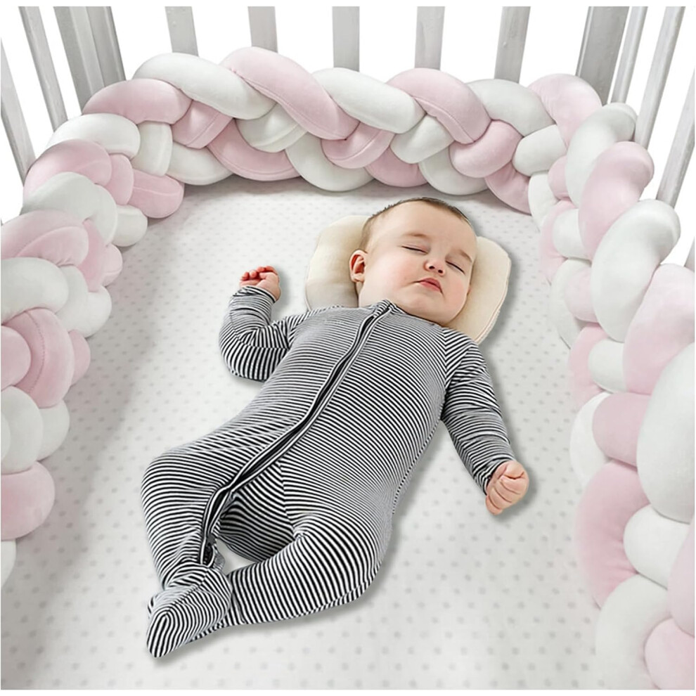 (200cm, 4 Shares G) Bed Bumper Knotted, Knot Cushion, Braided Cot Bumper, Baby Cot Bumpers Braided, Extra Soft Knot Pillow Braided Pillows for Room De