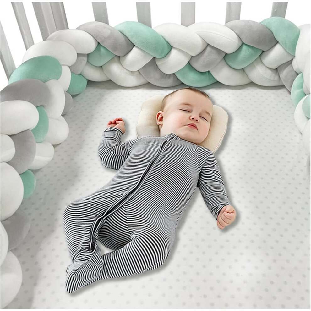 (200cm, 4 Shares C) Bed Bumper Knotted, Knot Cushion, Braided Cot Bumper, Baby Cot Bumpers Braided, Extra Soft Knot Pillow Braided Pillows for Room De