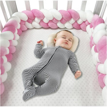 (200cm, 4 Shares K) Bed Bumper Knotted, Knot Cushion, Braided Cot Bumper, Baby Cot Bumpers Braided, Extra Soft Knot Pillow Braided Pillows for Room Decor
