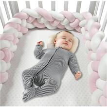 (250cm, 4 Shares G) Bed Bumper Knotted, Knot Cushion, Braided Cot Bumper, Baby Cot Bumpers Braided, Extra Soft Knot Pillow Braided Pillows for Room Decor