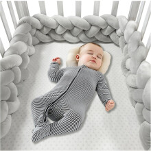(250cm, 4 Shares H) Bed Bumper Knotted, Knot Cushion, Braided Cot Bumper, Baby Cot Bumpers Braided, Extra Soft Knot Pillow Braided Pillows for Room Decor
