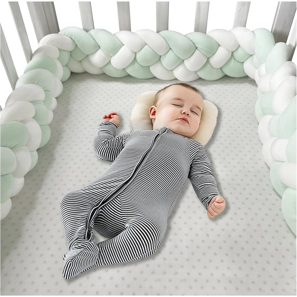 (250cm, 4 Shares N) Bed Bumper Knotted, Knot Cushion, Braided Cot Bumper, Baby Cot Bumpers Braided, Extra Soft Knot Pillow Braided Pillows for Room De