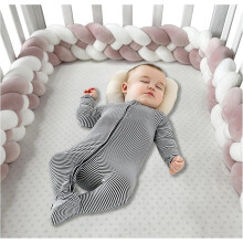 (250cm, 4 Shares O) Bed Bumper Knotted, Knot Cushion, Braided Cot Bumper, Baby Cot Bumpers Braided, Extra Soft Knot Pillow Braided Pillows for Room Decor