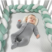(300cm, 3 Shares H) Bed Bumper Knotted, Knot Cushion, Braided Cot Bumper, Baby Cot Bumpers Braided, Extra Soft Knot Pillow Braided Pillows for Room Decor