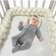 (350cm, 3 Shares a) Bed Bumper Knotted, Knot Cushion, Braided Cot Bumper, Baby Cot Bumpers Braided, Extra Soft Knot Pillow Braided Pillows for Room Decor
